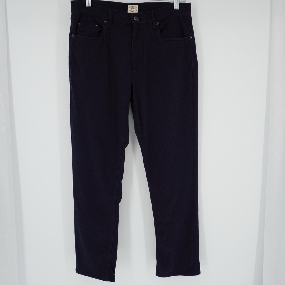 Faherty Men's Corduroy Pants in Dark Navy